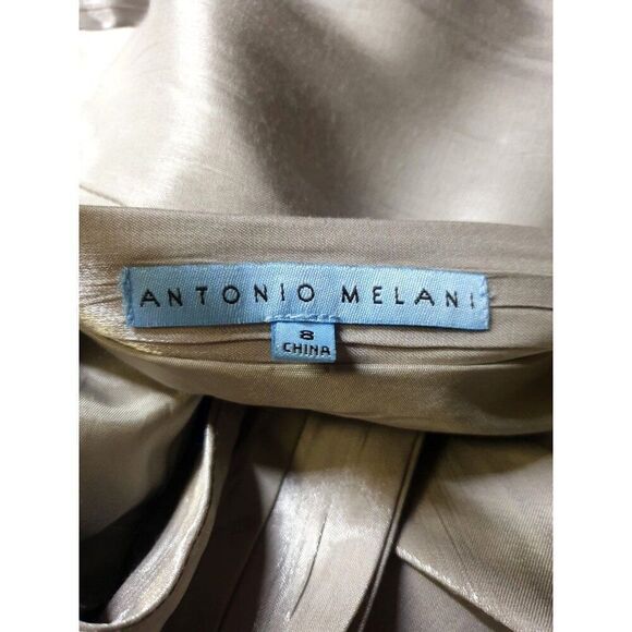 Antonio Melani Sleeveless Cocktail Dress 8 Silver Crossover Bodice Evening Party - Picture 6 of 6